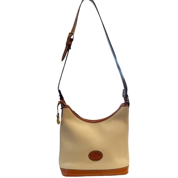 Dooney & Bourke VINTAGE Hobo Bone Brown Pebbled Leather Bag Shoulder Crossbody - Picture 13 of 13